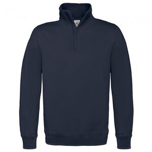B&C Mens ID.004 1/4 Zip Sweatshirt Fleece Sweater Sizes S-3XL / Navy